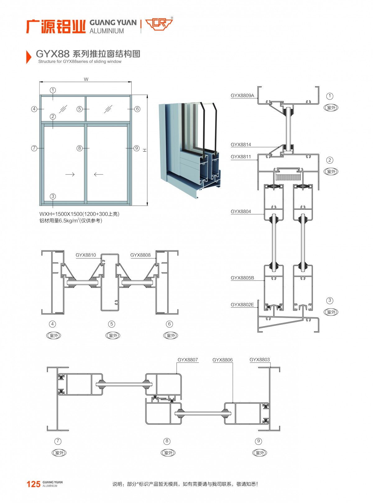 gy88系列推拉窗图